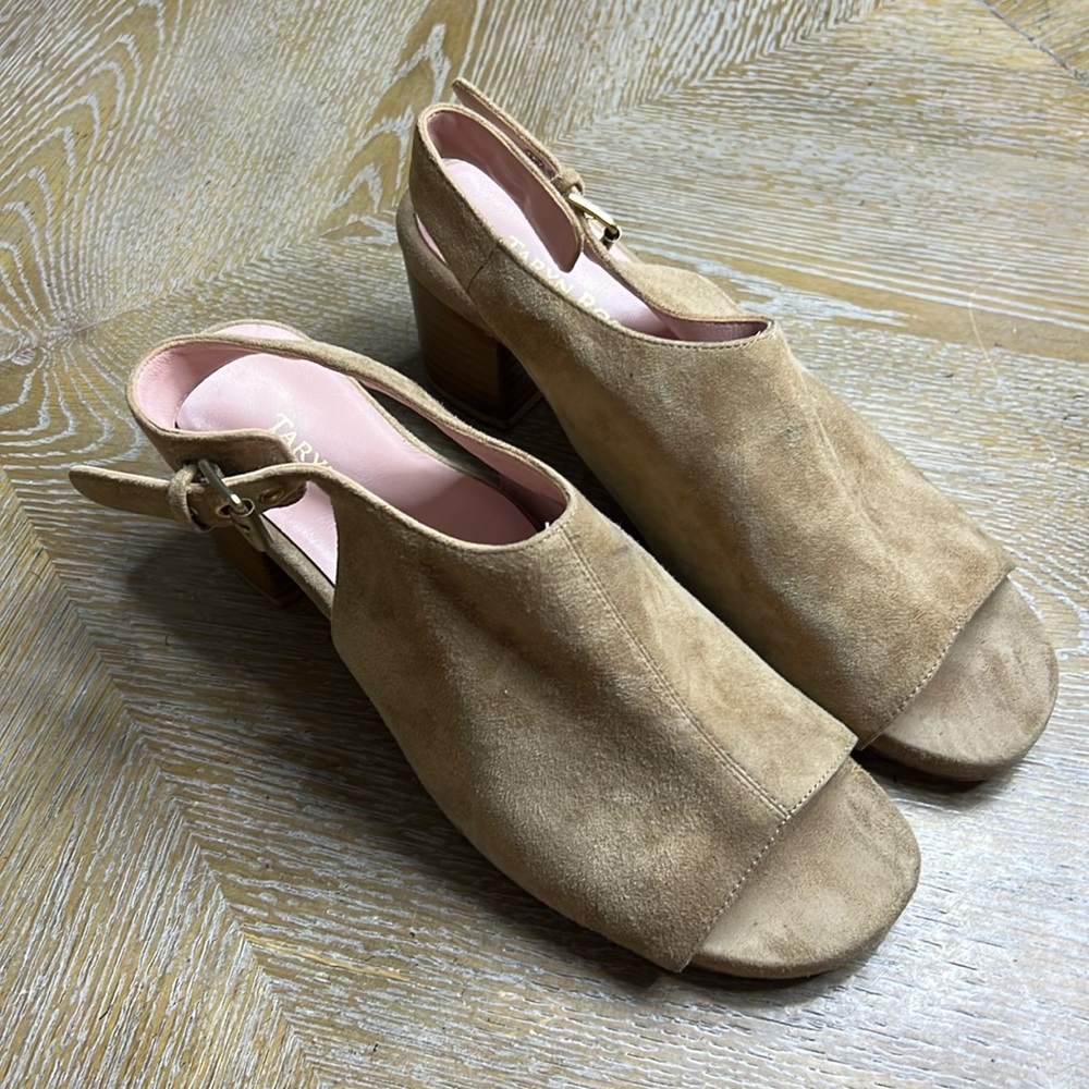 TARYN ROSE Rachina Tan Suede Heeled Sandals 8.5